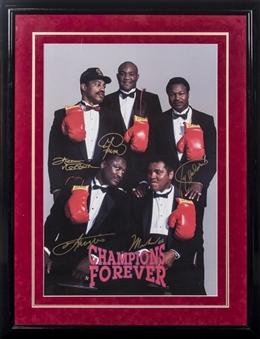 "Champions Forever" Multi-Signed Framed  33x44 Poster Featuring Ali, Frazier, Norton, Holmes and Foreman (Beckett)